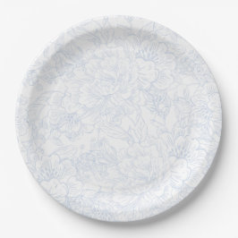 Chinoiserie Blue Peony Wedding Papieren Bordje