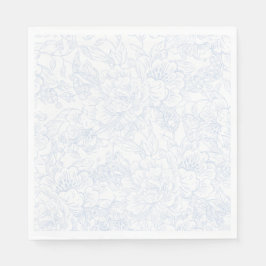 Chinoiserie Blue Peony Wedding Servet
