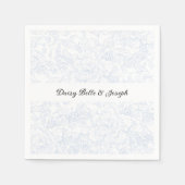 Chinoiserie Blue Peony Wedding Servet (Voorkant)
