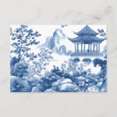 Chinoiserie Blue Receptie Kaart (Achterkant)