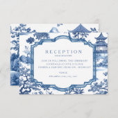 Chinoiserie Blue Receptie Kaart (Voorkant / Achterkant)