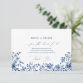 Chinoiserie Blue Recipe Request Enclosure Kaart (Staand voorkant)