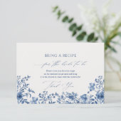 Chinoiserie Blue Recipe Request Enclosure Kaart (Staand voorkant)