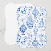 Chinoiserie Blue-uitnodiging Kaart (Voorkant / Achterkant)