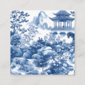 Chinoiserie Blue Wedding Details Kaart (Achterkant)