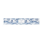 Chinoiserie Blue Wedding Uitnodigingen Wikkel (Vlak)