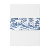 Chinoiserie Blue Wedding Uitnodigingen Wikkel (Achterkant Voorbeeld)