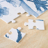 Chinoiserie Blue White Bird Floral Asian Influenza Legpuzzel (Zijkant)