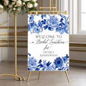 Chinoiserie Blue White Bridal Luncheon Welkom Poster