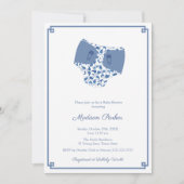 Chinoiserie Blue & White Diaper Wipes Baby shower Kaart (Voorkant)