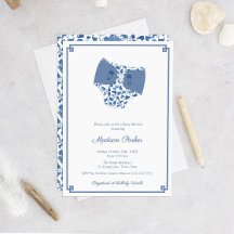 Chinoiserie Blue & White Diaper Wipes Baby shower