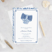 Chinoiserie Blue & White Diaper Wipes Baby shower Kaart