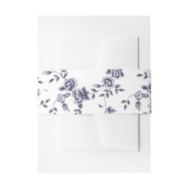 Chinoiserie Blue & White Floral Wedding Uitnodigingen Wikkel