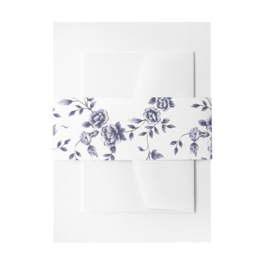  Chinoiserie Blue & White Floral Wedding Uitnodigingen Wikkel (Voorkant Voorbeeld)