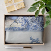 Chinoiserie Blue White French Toile Bird Collage Tissuepapier (Geschenk)
