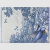 Chinoiserie Blue White French Toile Bird Collage Tissuepapier (Voorkant)