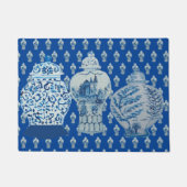 Chinoiserie Blue White Ginger Jars Deurmat (Voorkant)