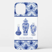 Chinoiserie Blue White Ginger Jars Scallop Pattern Case-Mate iPhone Case (Achterkant)
