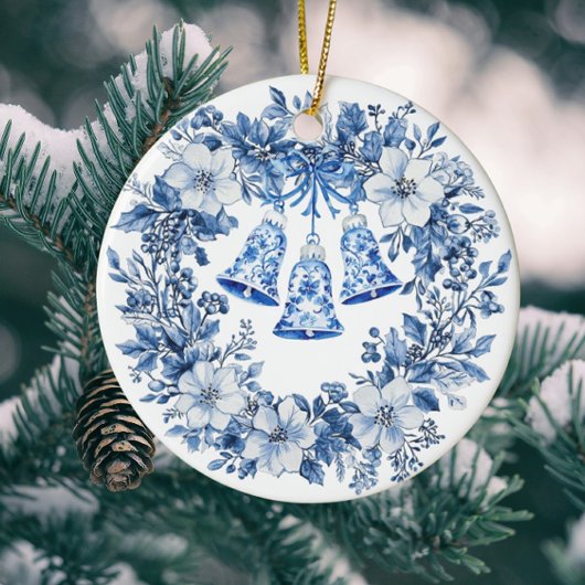 Chinoiserie Blue White Holly Leaf Personalized Kartonnen Onderzetters
