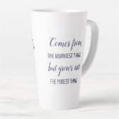 Chinoiserie Blue White Lotus Inspirating Quote Latte Mok (Rechterhoek)