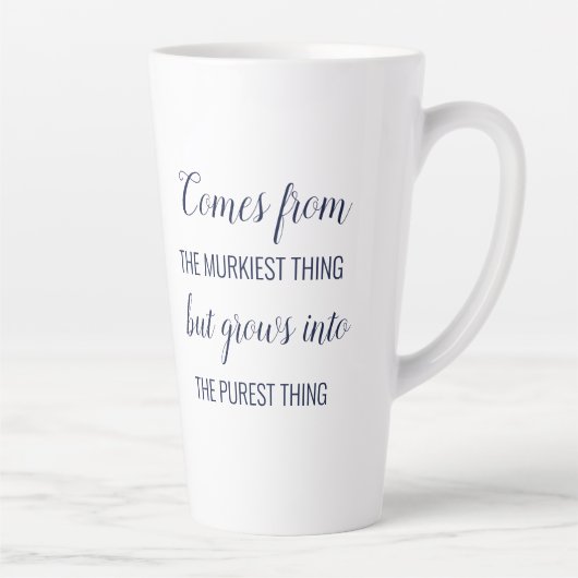 Chinoiserie Blue White Lotus Inspirating Quote Latte Mok (Rechts)