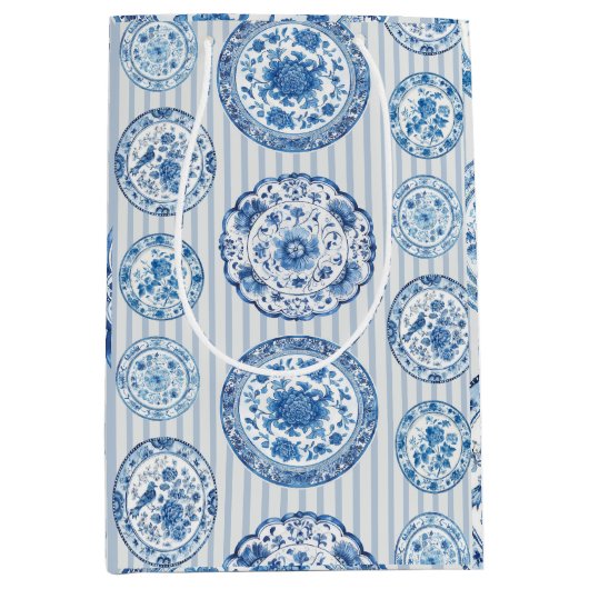 Chinoiserie Blue White Plates All Occasion  Medium Cadeauzakje (Voorkant)