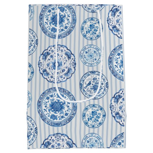 Chinoiserie Blue White Plates All Occasion  Medium Cadeauzakje (Achterkant)