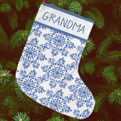 Chinoiserie Blue White Snowflakes Personalized Schort