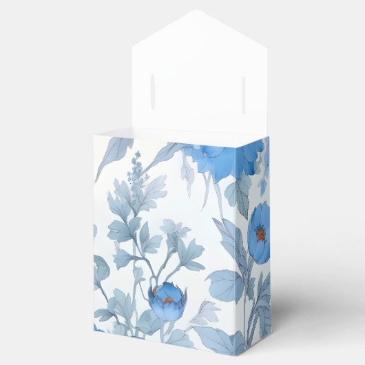 Chinoiserie Blue Wild Flower Favor Box Bedankdoosjes (Geopend)