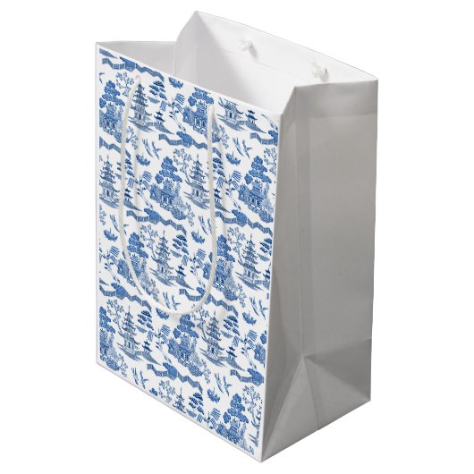 Chinoiserie Blue Willow Medium Cadeauzakje (Achterkant Gekanteld)