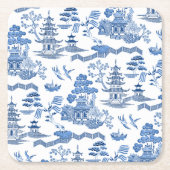 Chinoiserie Blue Willow pattern Kartonnen Onderzetters (Voorkant)