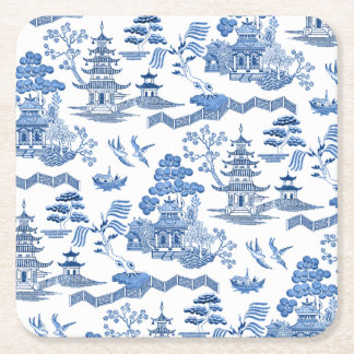 Chinoiserie Blue Willow pattern  Kartonnen Onderzetters