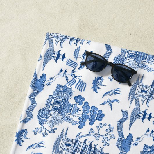 Chinoiserie Blue Willow Strandlaken (In situ)