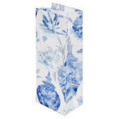 Chinoiserie Blue Wine Gift Bag Wijn Cadeautas (Achterkant Gekanteld)
