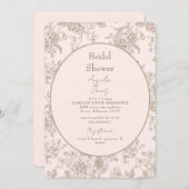 Chinoiserie Blush Floral Vrijgezellenfeest Kaart (Voorkant / Achterkant)