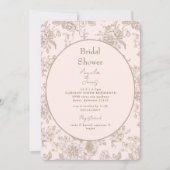 Chinoiserie Blush Floral Vrijgezellenfeest Kaart (Voorkant)