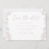  Chinoiserie Blush krans bruiloft Save The Date (Voorkant)