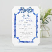 Chinoiserie Boog en Lijst Baby shower Kaart (Staand voorkant)