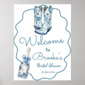 Chinoiserie Boots en Bubbly Vrijgezellenfeest Welk Poster (Voorkant)