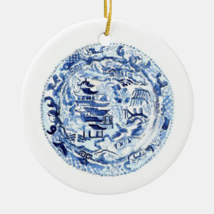 Chinoiserie-Bord keramisch sierlijk Keramisch Ornament
