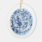 Chinoiserie-Bord keramisch sierlijk Ornament (Links)