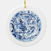 Chinoiserie-Bord keramisch sierlijk Ornament (Achterkant)