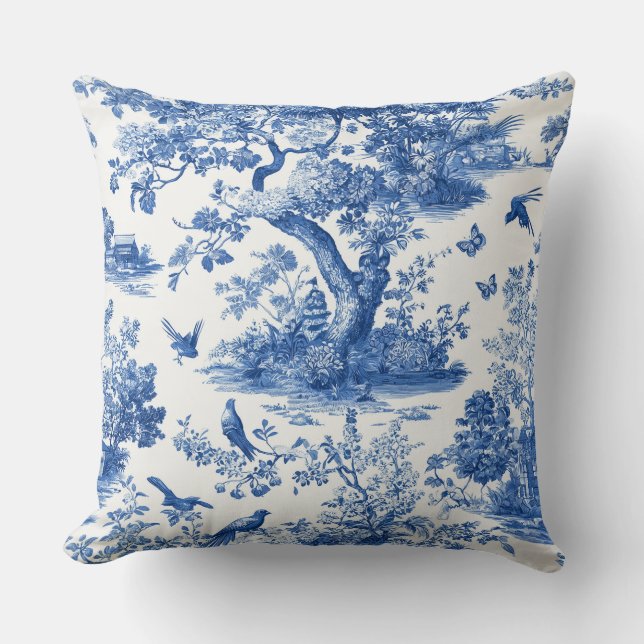 Chinoiserie bosvogel kussensloop kussen (Voorkant)