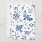 Chinoiserie botanische bloem vogel  save the date (Achterkant)
