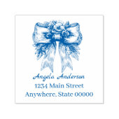 Chinoiserie Bow Retouradres Zelfinktende Stempel (Design)