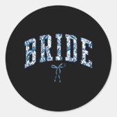 Chinoiserie Bruid Bloemendessin De Jouy Coquette B Ronde Sticker (Voorkant)