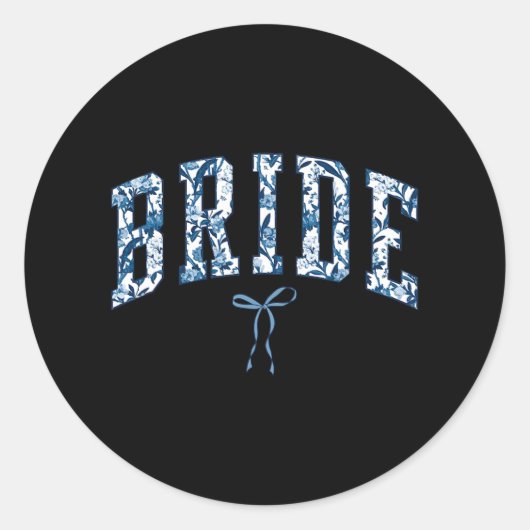 Chinoiserie Bruid Bloemendessin De Jouy Coquette B Ronde Sticker (Voorkant)