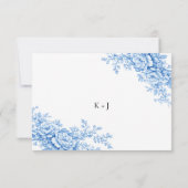 Chinoiserie Bruiloft Minimaal Monogram RSVP QR Cod Kaartje (Achterkant)