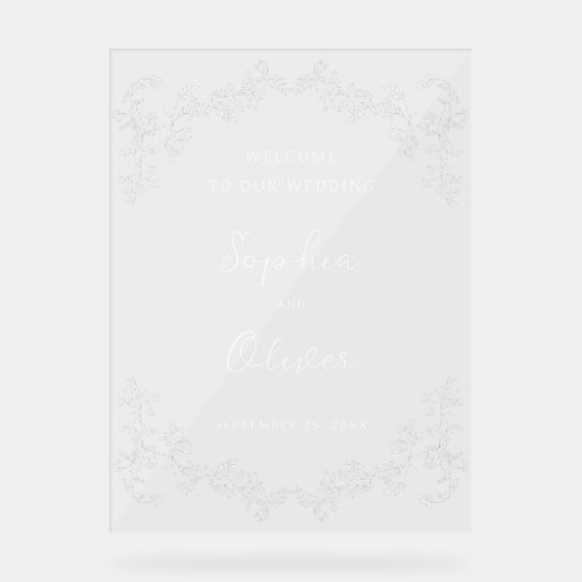  Chinoiserie bruiloft welkom Acryl Bord (Voorkant)