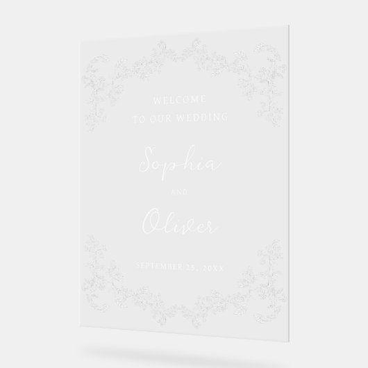 Chinoiserie bruiloft welkom Acryl Bord (Hoek)